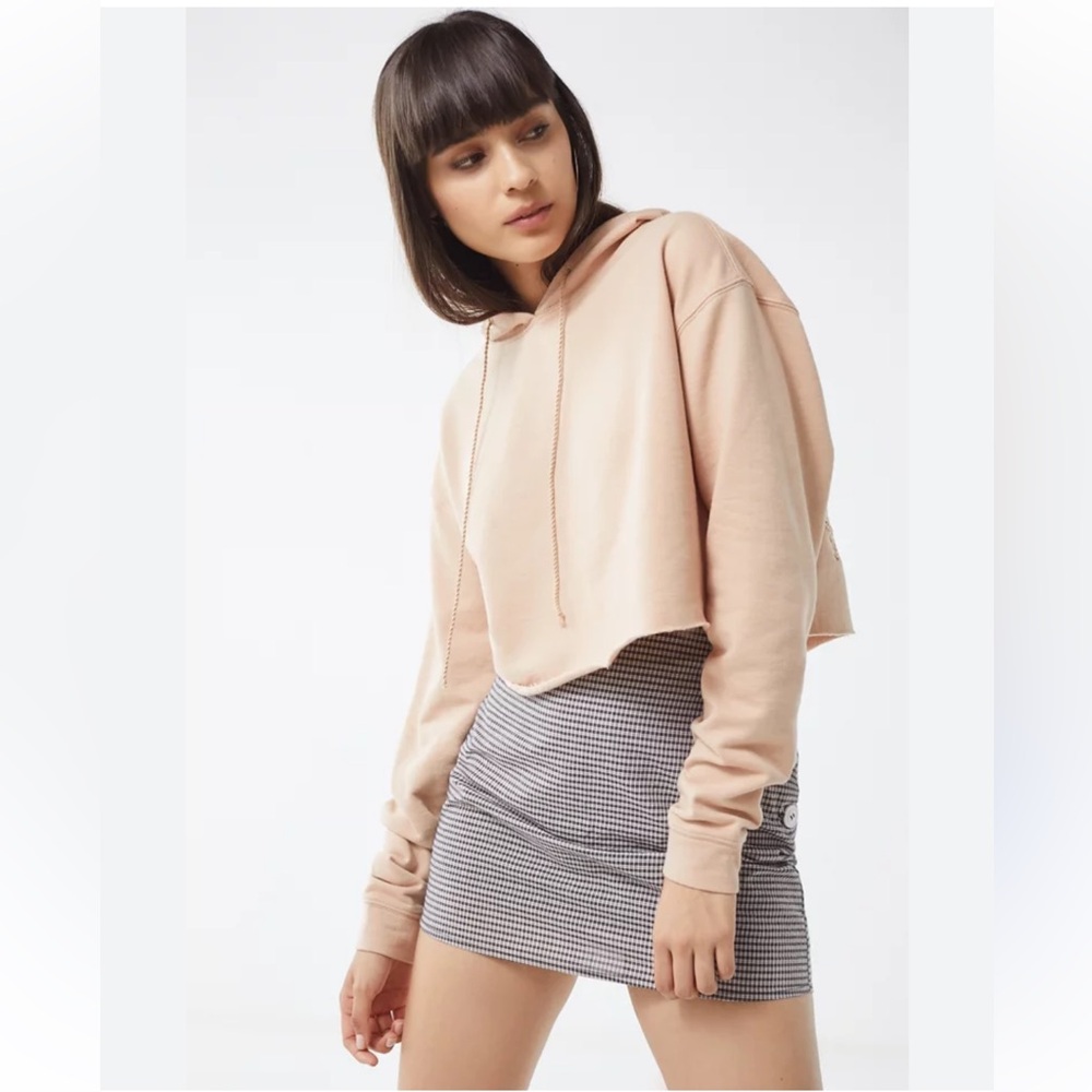 UO Bella Canvas Soft Pink Peach Crop Hoodie